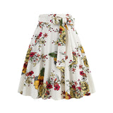 1950S Retro Polka Floral Dot Printed Skirt