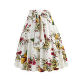 1950S Retro Polka Floral Dot Printed Skirt