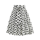 1950S Retro Polka Floral Dot Printed Skirt