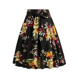 1950S Retro Polka Floral Dot Printed Skirt