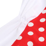 1950S Retro Red Polka Dot Halter Neck Vintage Swing Dress