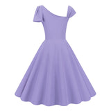 1950S Stylish One-Shoulder Pink A-Line Dress with Bow Detail