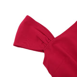 1950S Stylish One-Shoulder Pink A-Line Dress with Bow Detail