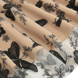 1950S V-Neck Butterfly Embroidered Sleeveless Vintage Dress