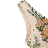 1950S V-Neck Sleeveless Havy Embroidery Retro 50S dress Hepburn Vintage Dress