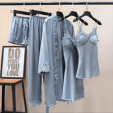 RosyQueen Silk 5 Piece Pajama Set